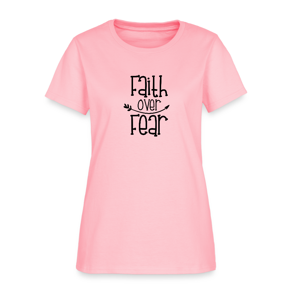 Faith Over Fear Christian Women's T-Shirt - pink