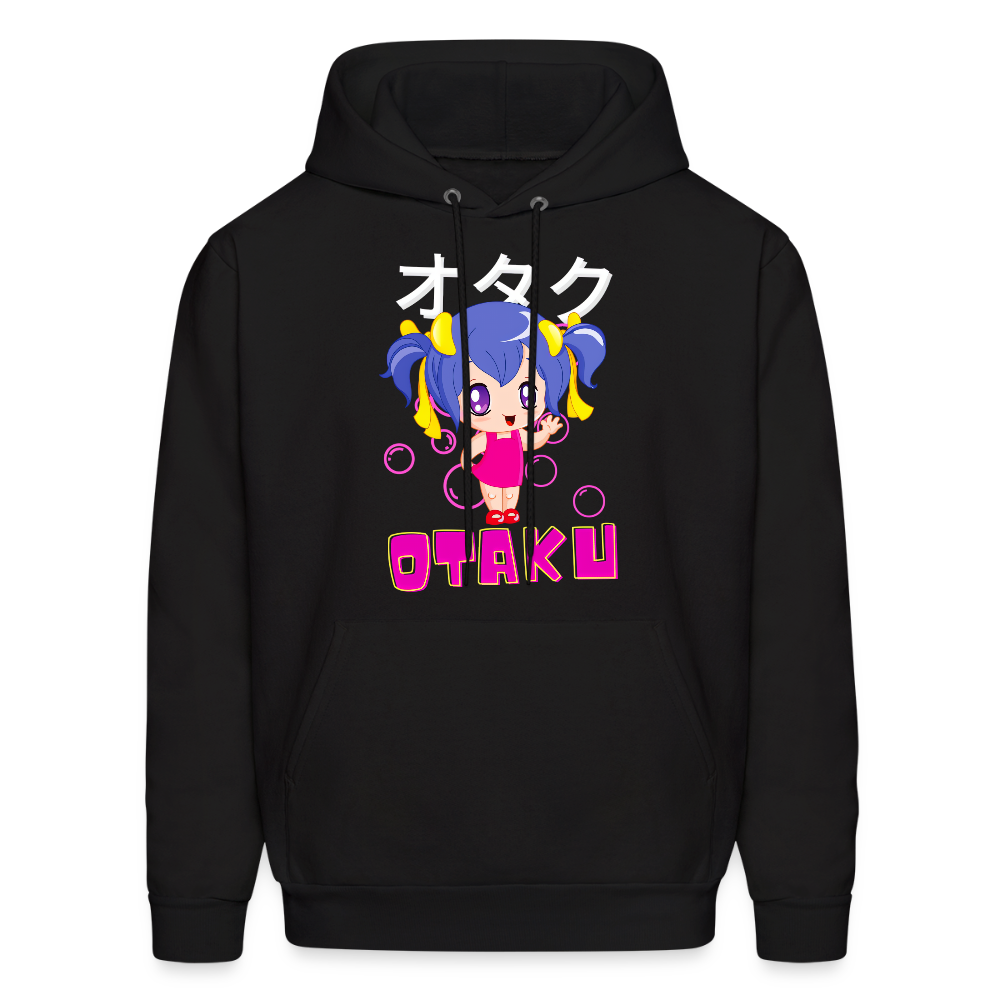 Otaku English Japanese Anime Fan Girl Premium Unisex Hoodie Sweatshirt - black