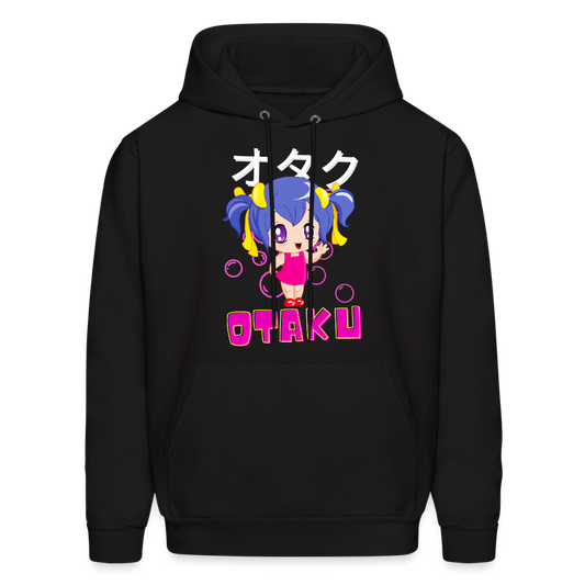 Otaku English Japanese Anime Fan Girl Premium Unisex Hoodie Sweatshirt - black