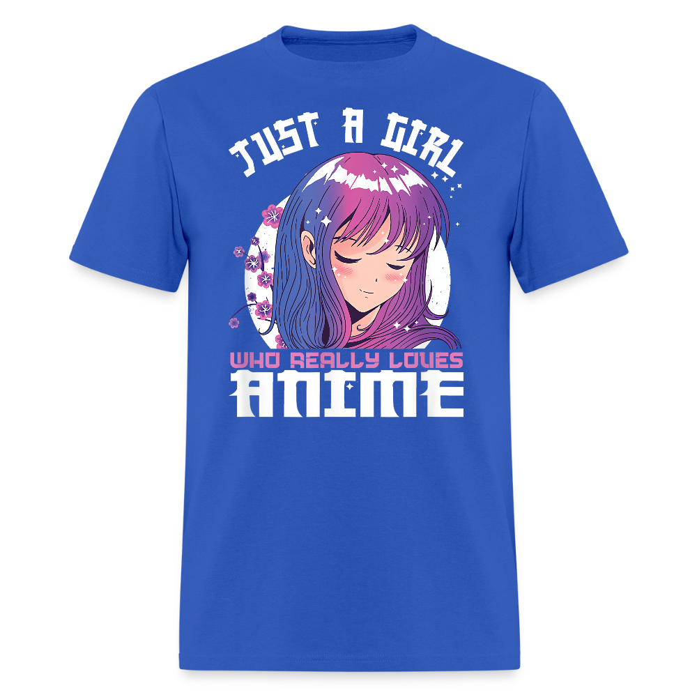 Just A Girl Who Really Loves Anime Premium Unisex T-Shirt - royal blue