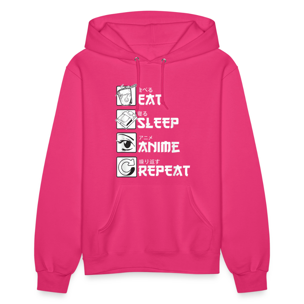 Eat Sleep Anime Repeat Premium Women's Hoodie Sweatshirt - fuchsia