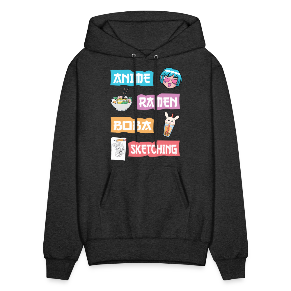 Anime Ramen Boba Sketching Anime Lover Unisex Hoodie - charcoal grey