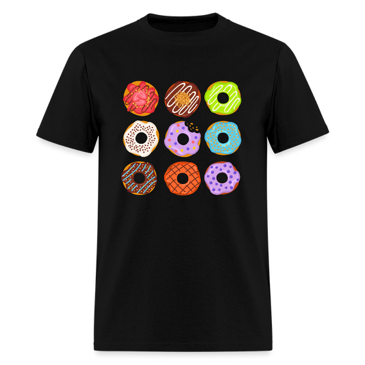 Nine Donuts Funny Unisex T-Shirt - black