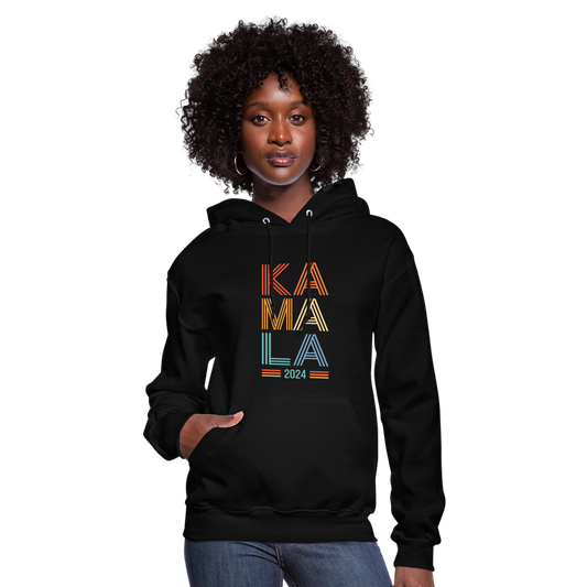 Kamala Harris 2024 Vintage Neon Women's Hoodie - black