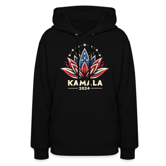Kamala Harris 2024 Presidential Lotus Women's Hoodie - black