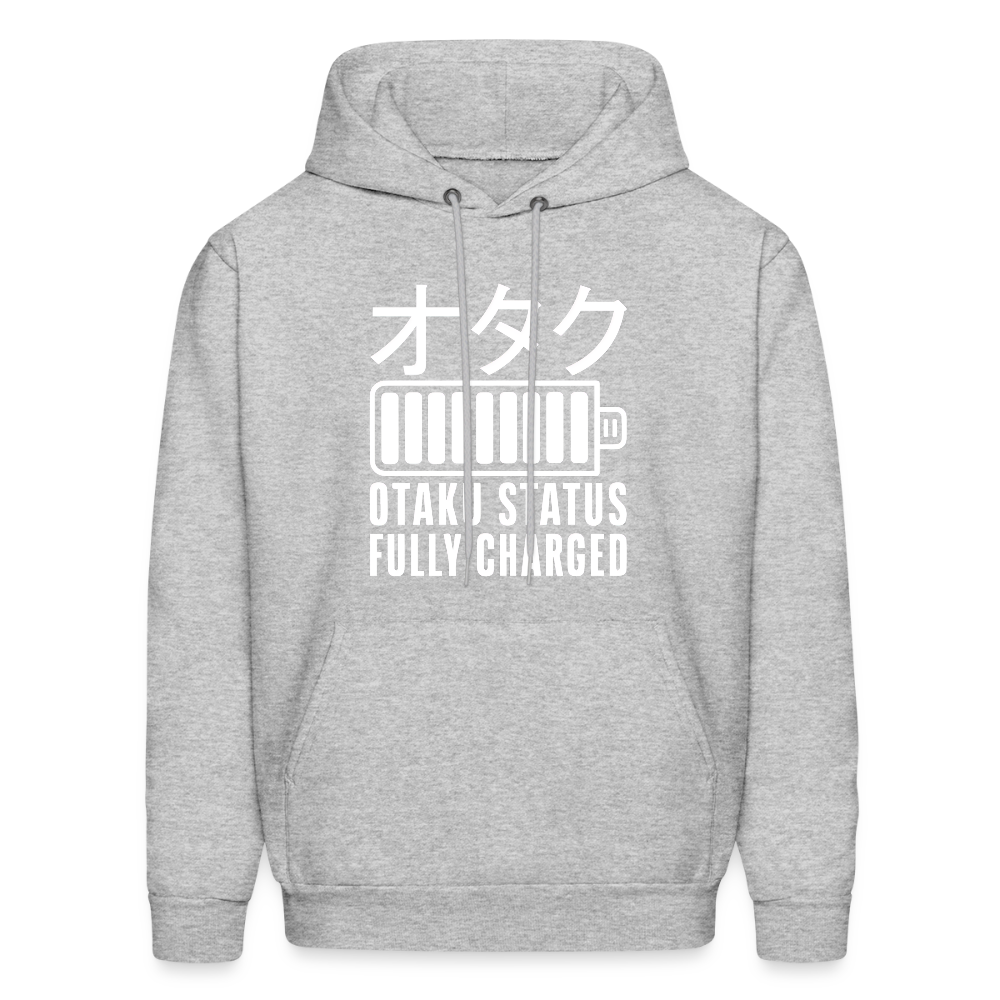 Otaku Status Fully Charged Japanese Anime Premium Unisex Hoodie Sweatshirt - heather gray