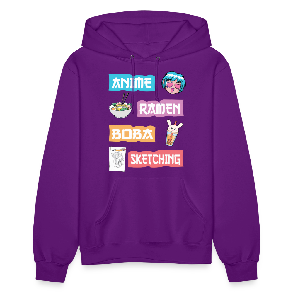 Anime Ramen Boba Sketching Anime Lover Premium Women's Hoodie Sweatshirt - purple
