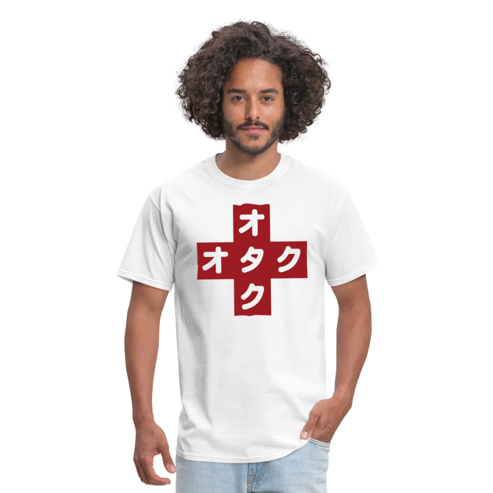 Otaku Red Cross Anime Premium Unisex T-Shirt - white