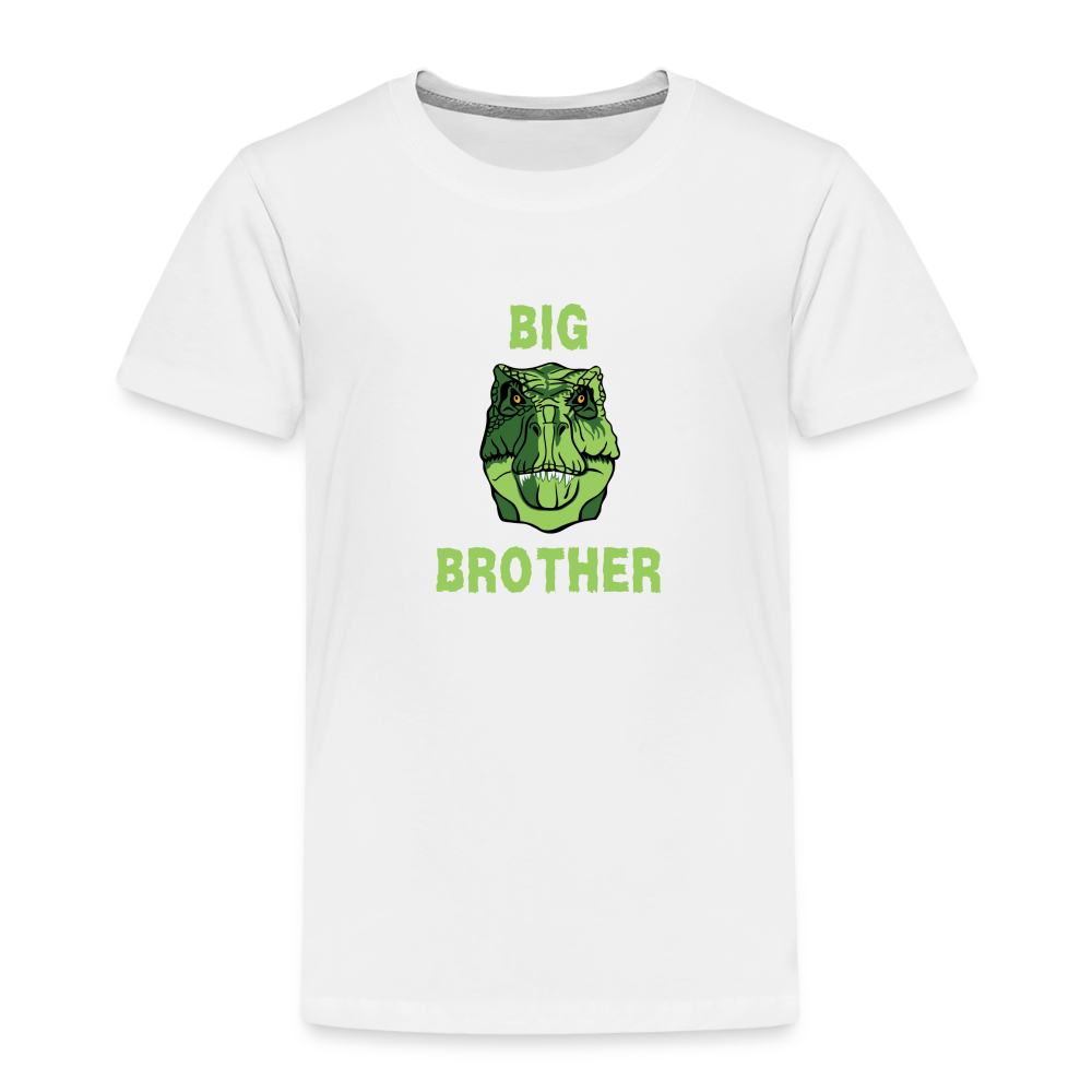 Toddler Big Brother Dinosaur Face T-Shirt - white
