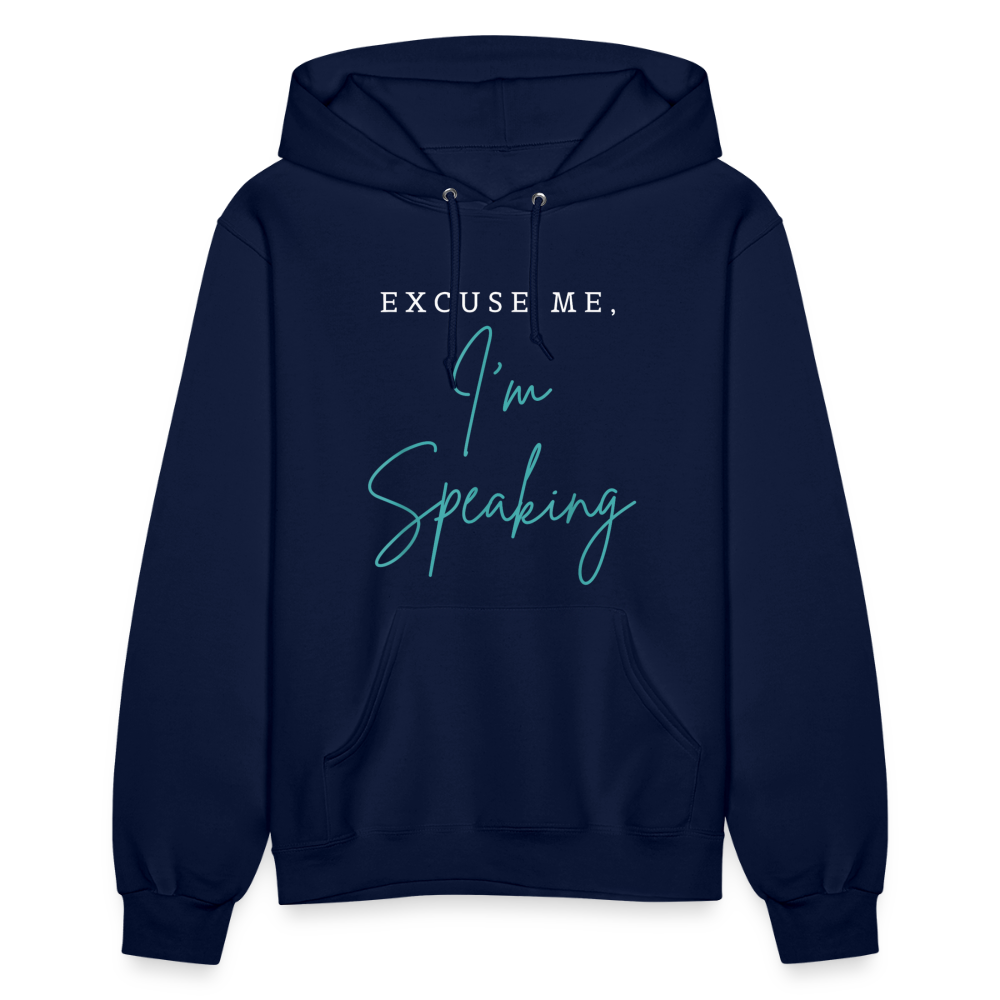 Kamala Harris Excuse Me I'm Speaking President 2024 Women's Hoodie - navy