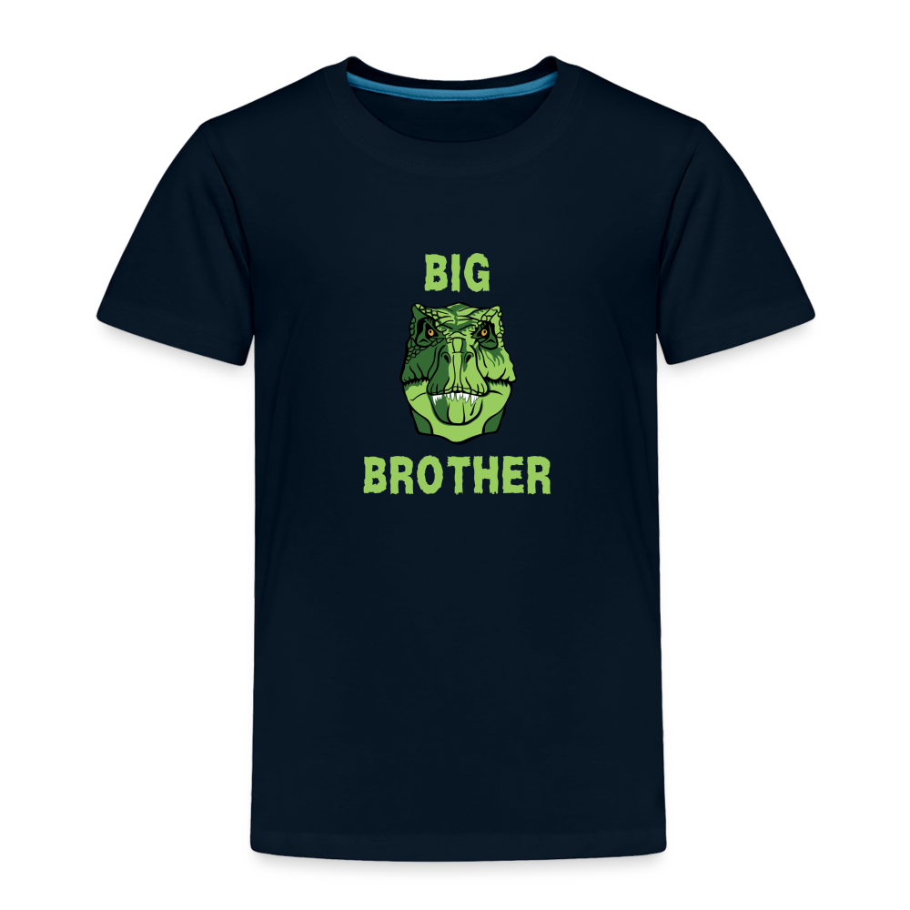 Toddler Big Brother Dinosaur Face T-Shirt - deep navy