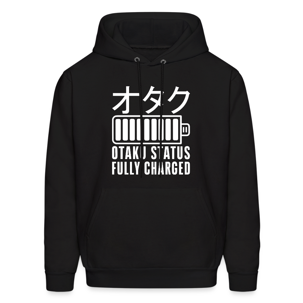Otaku Status Fully Charged Japanese Anime Premium Unisex Hoodie Sweatshirt - black