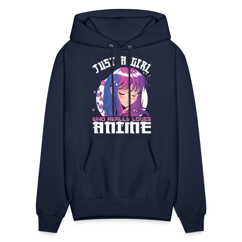 Just A Girl Who Really Loves Anime Unisex Hoodie Sweatshirt - navy