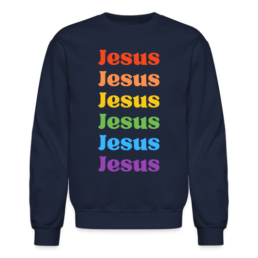 Jesus Jesus Christian Unisex Crewneck Sweatshirt - navy
