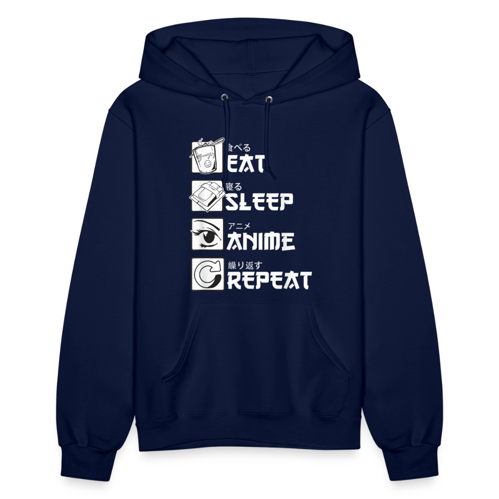 Eat Sleep Anime Repeat Premium Women's Hoodie Sweatshirt - navy