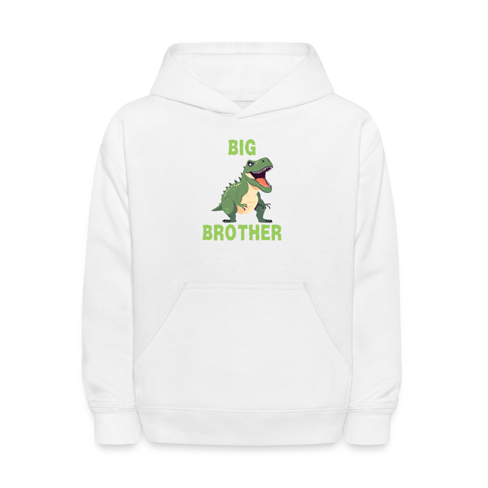 Youth Big Brother T-Rex Dinosaur Hoodie Sweatshirt - white