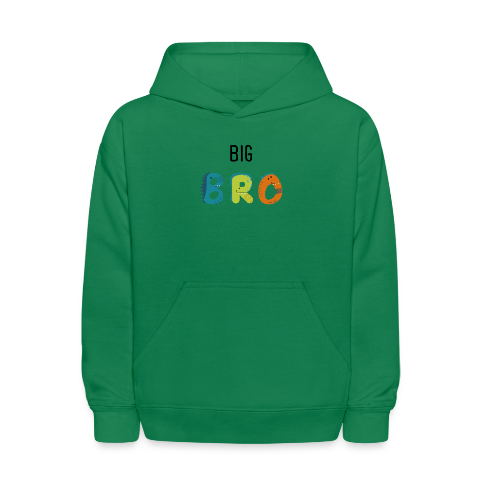 Youth Big Brother Big Bro Dinosaurs Hoodie Sweatshirt - kelly green