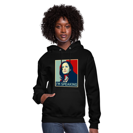 Kamala Harris President 2024 I'm Speaking Women's Hoodie - black