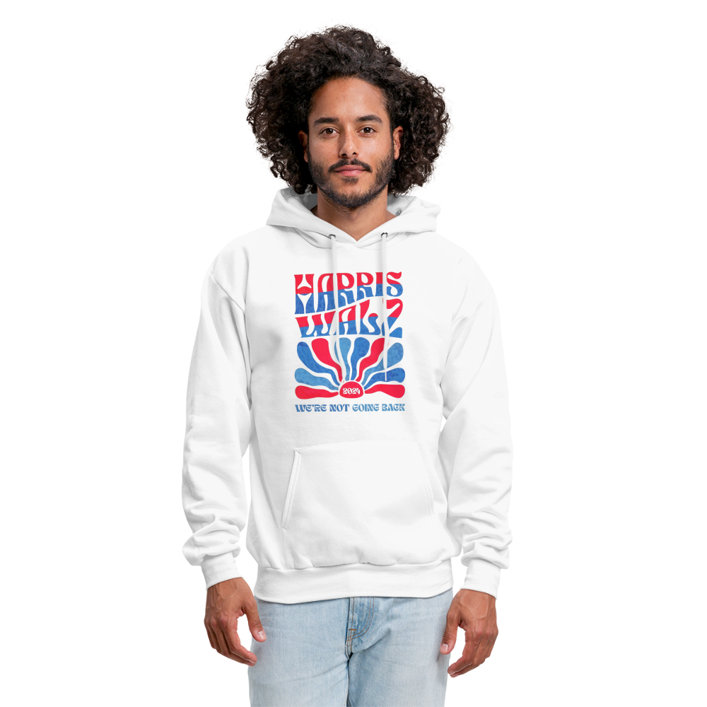 Kamala Harris Walz '24 We're Not Going Back Unisex Hoodie - white