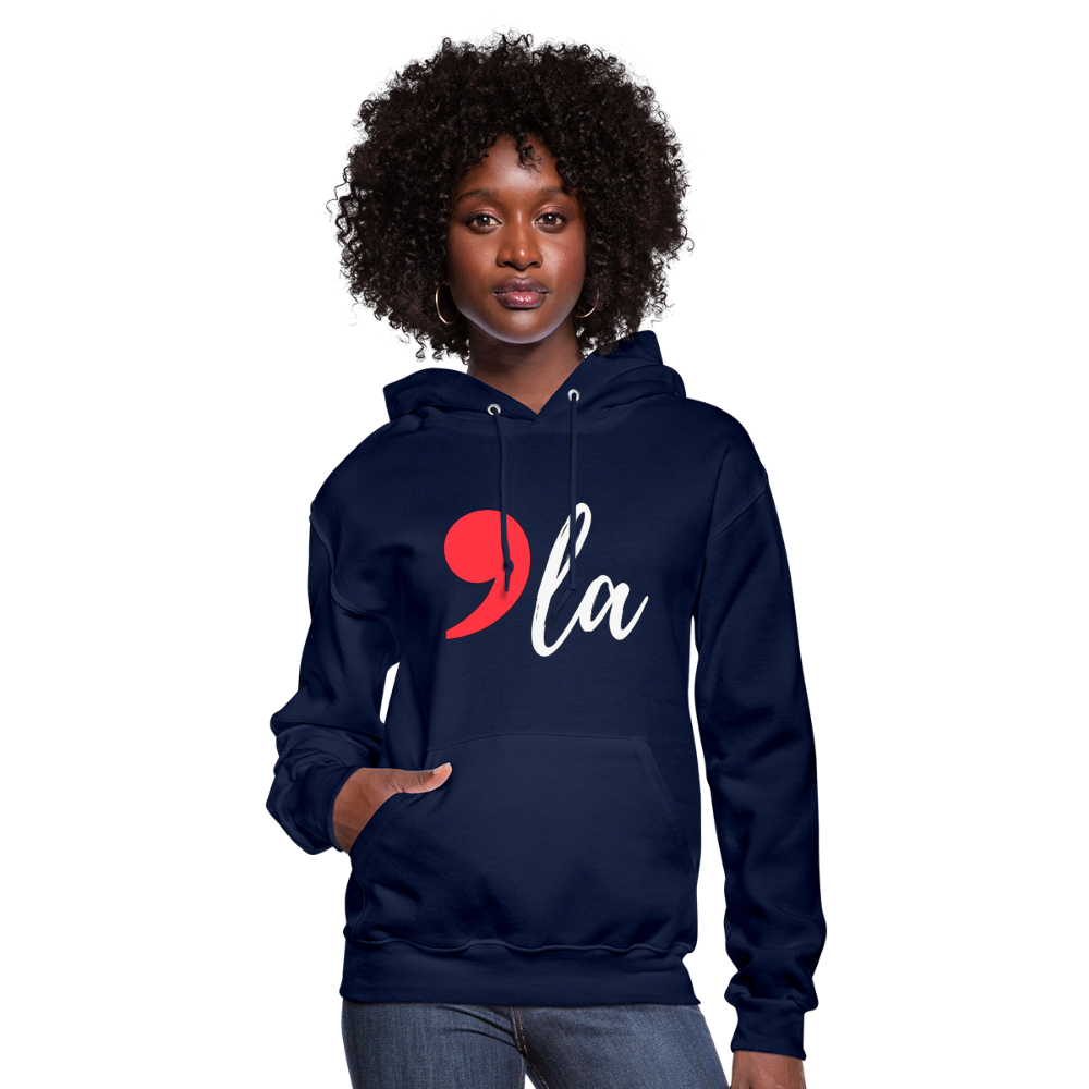 Kamala Harris 2024 President Comma La Women's Hoodie - navy