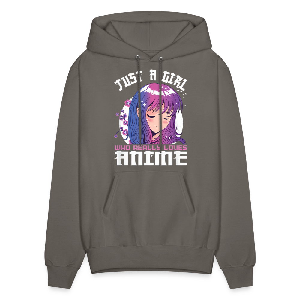 Just A Girl Who Really Loves Anime Unisex Hoodie Sweatshirt - asphalt gray