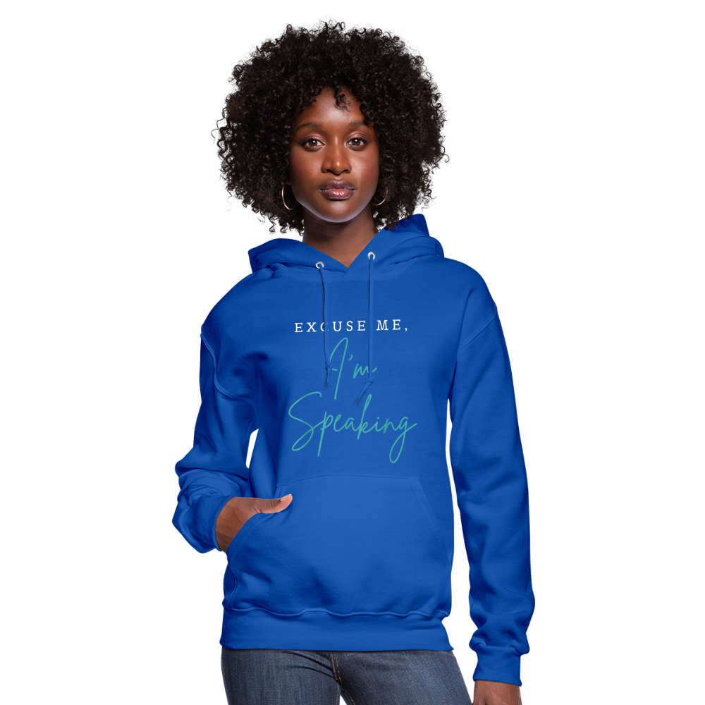 Kamala Harris Excuse Me I'm Speaking President 2024 Women's Hoodie - royal blue