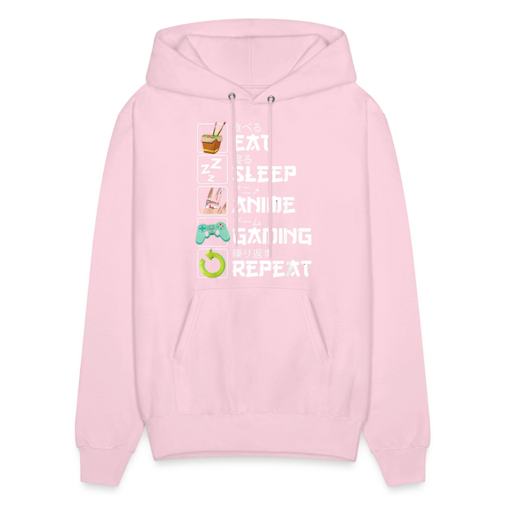 Eat Sleep Anime Gaming Repeat Premium Unisex Hoodie Sweatshirt - pale pink