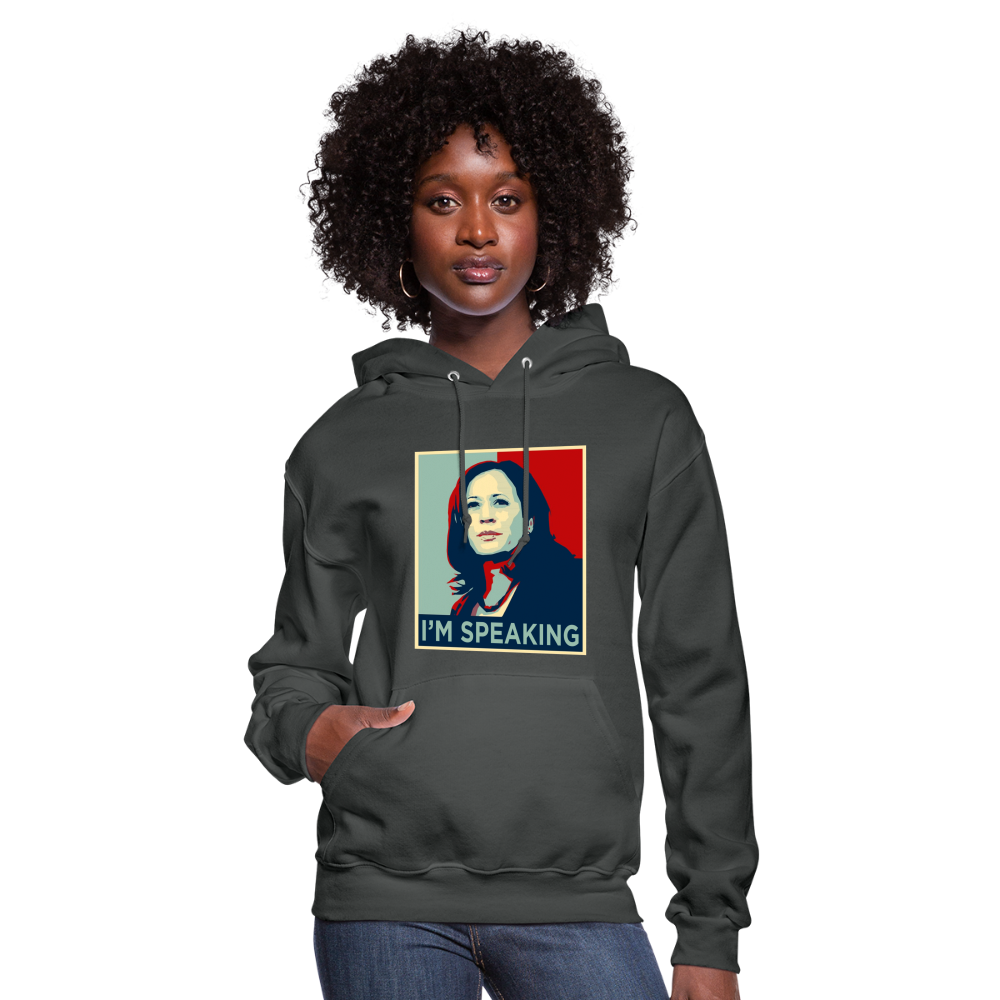 Kamala Harris President 2024 I'm Speaking Women's Hoodie - asphalt