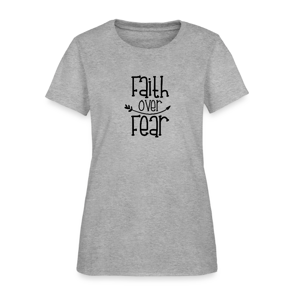 Faith Over Fear Christian Women's T-Shirt - heather gray