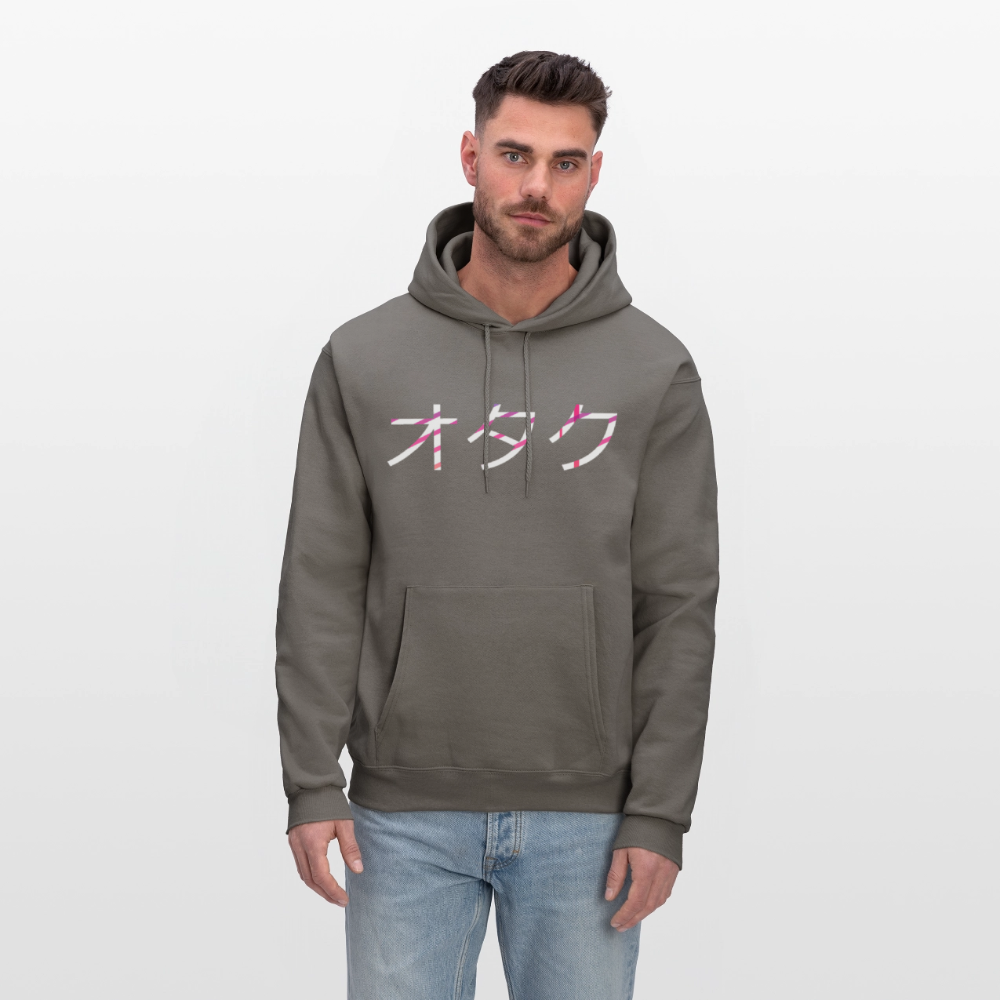 Otaku Japanese Front Anime Premium Unisex Hoodie Sweatshirt - asphalt gray