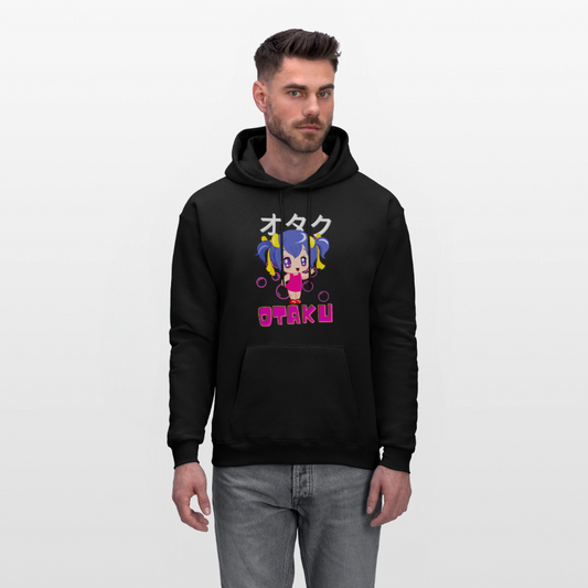 Otaku English Japanese Anime Fan Girl Premium Unisex Hoodie Sweatshirt - black