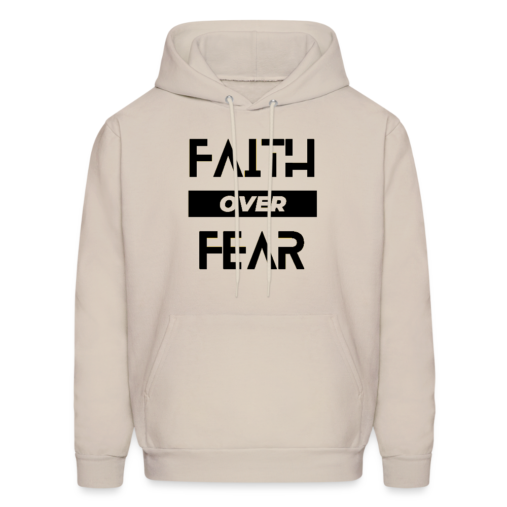Faith Over Fear Block Christian Unisex Hoodie Sweatshirt - Sand