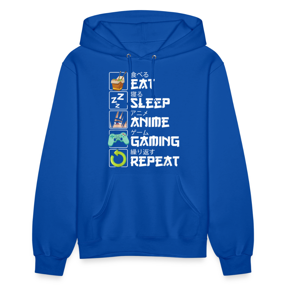 Eat Sleep Anime Gaming Repeat Premium Women's Hoodie Sweatshirt - royal blue