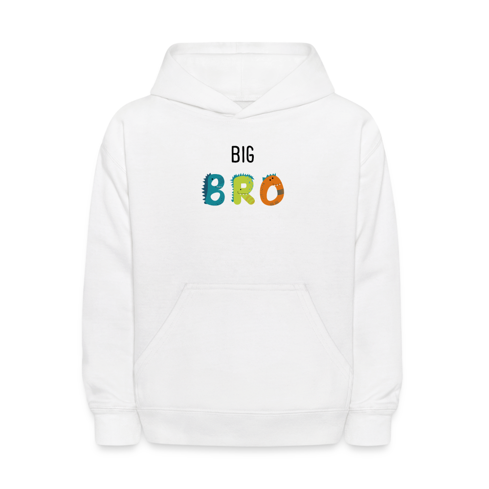 Youth Big Brother Big Bro Dinosaurs Hoodie Sweatshirt - white