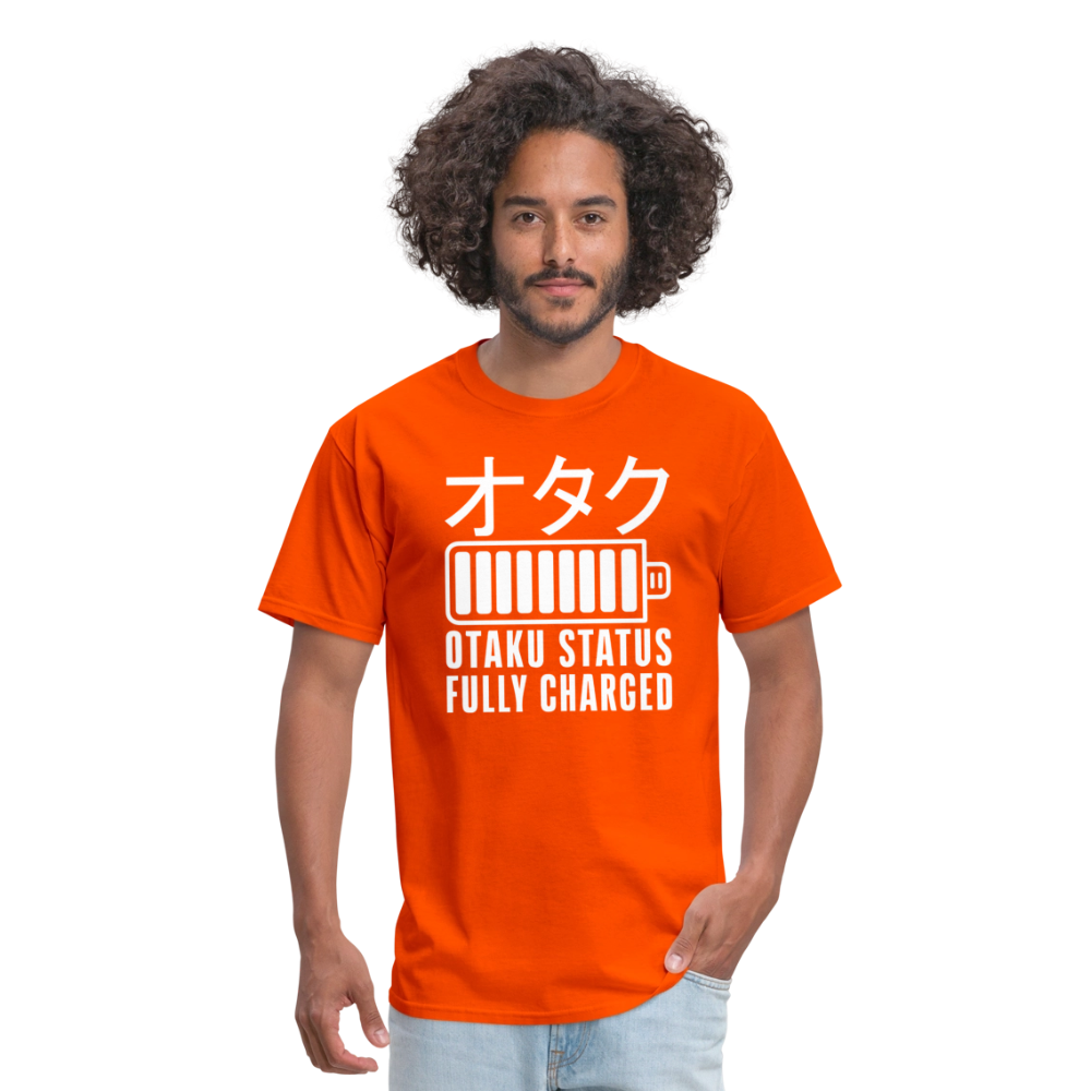 Otaku Status Fully Charged Japanese Anime Premium Unisex T-Shirt - orange