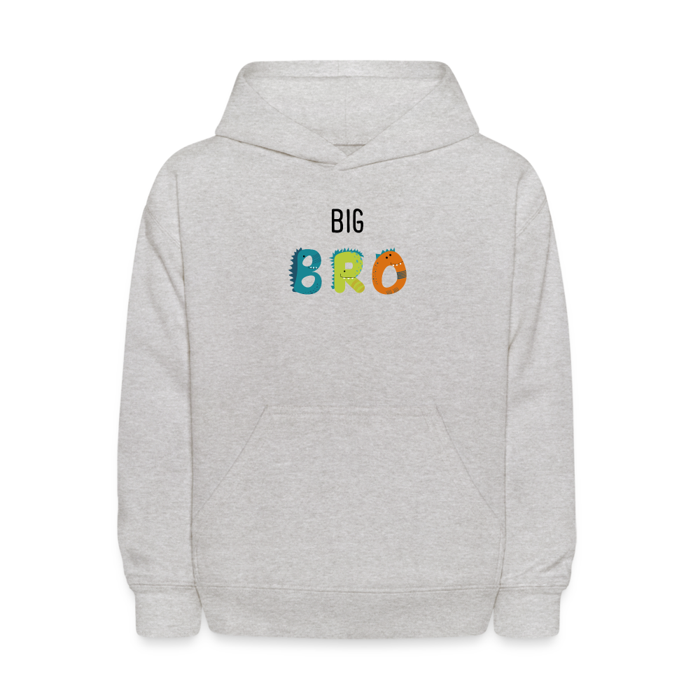 Youth Big Brother Big Bro Dinosaurs Hoodie Sweatshirt - heather gray