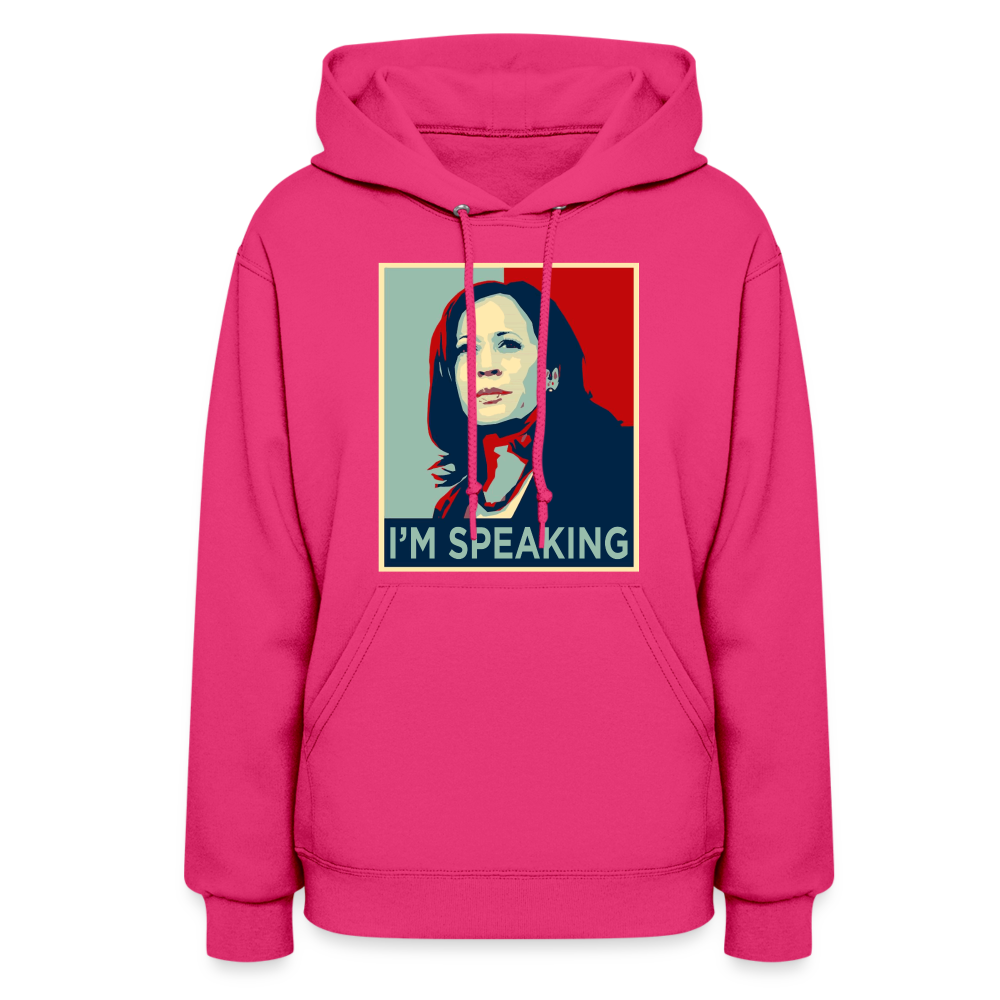 Kamala Harris President 2024 I'm Speaking Women's Hoodie - fuchsia