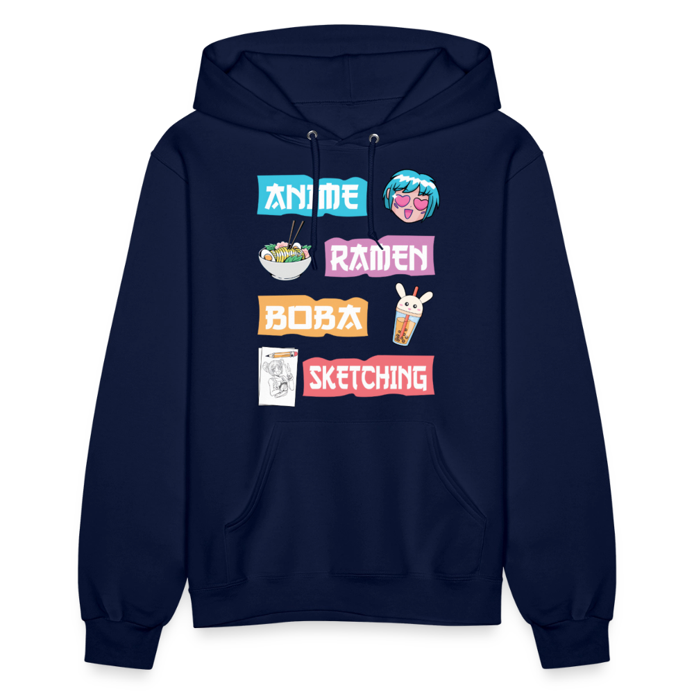 Anime Ramen Boba Sketching Anime Lover Premium Women's Hoodie Sweatshirt - navy