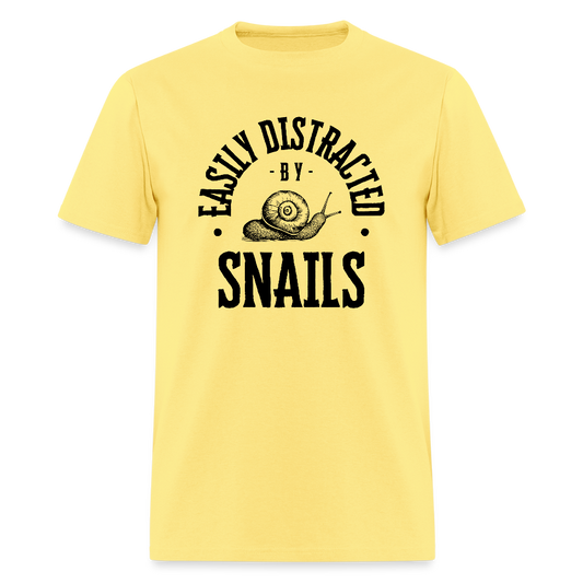 Easily Distracted By Snails Funny Unisex T-Shirt - cornsilk