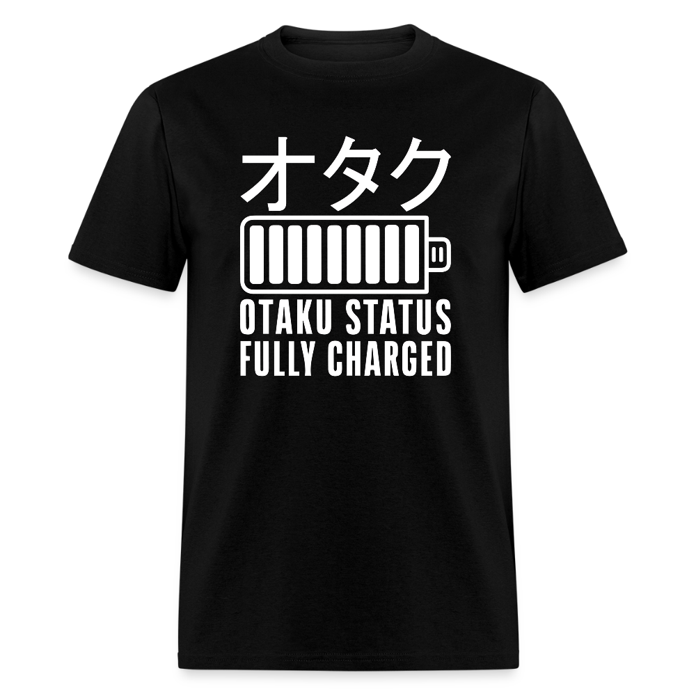 Otaku Status Fully Charged Japanese Anime Premium Unisex T-Shirt - black