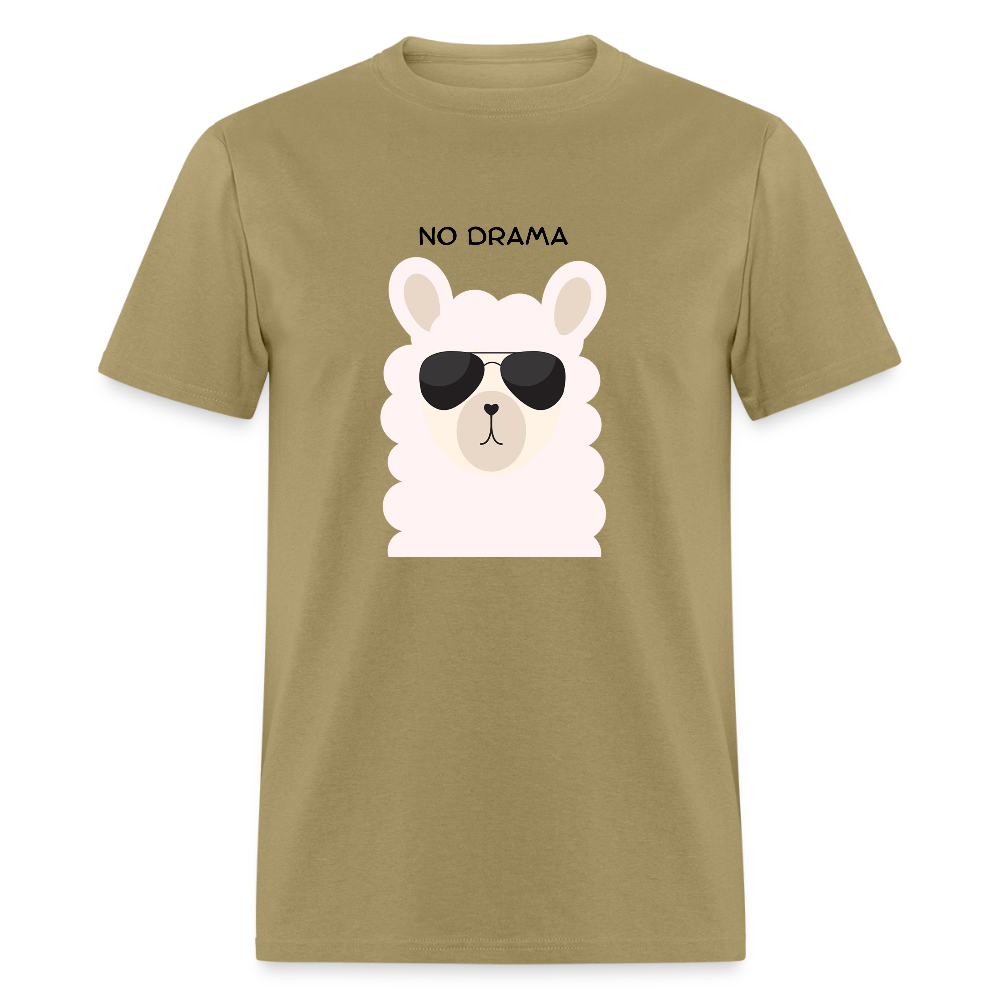 No Drama Llama Funny Unisex T-Shirt - khaki