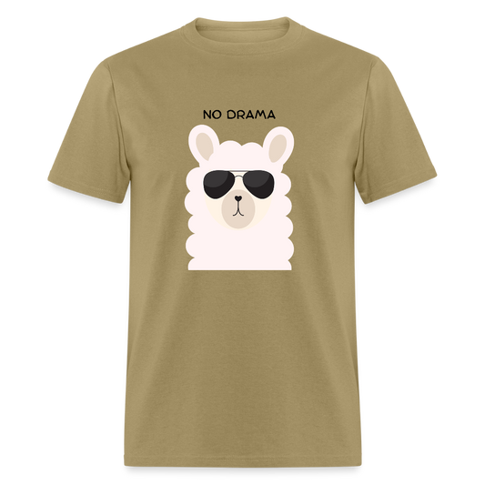 No Drama Llama Funny Unisex T-Shirt - khaki