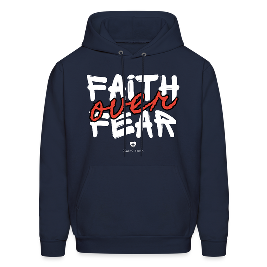 Faith Over Fear Psalms 118:6 Unisex Christian Hoodie Sweatshirt - navy