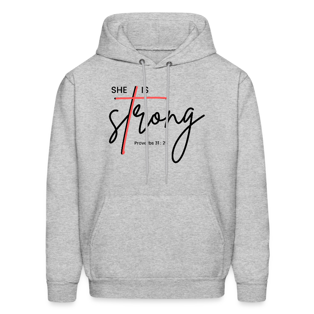 She is Strong Unisex Christian Hoodie Sweatshirt - heather gray