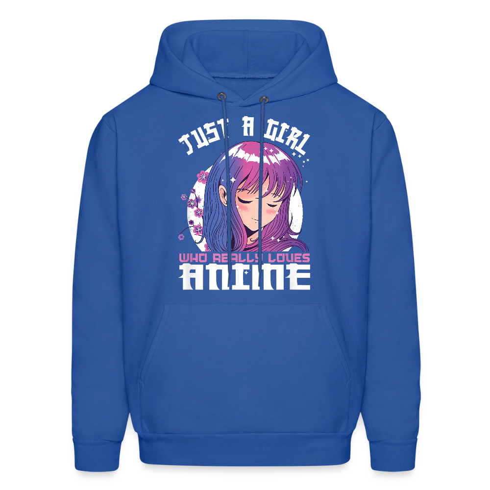 Just A Girl Who Really Loves Anime Unisex Hoodie Sweatshirt - royal blue