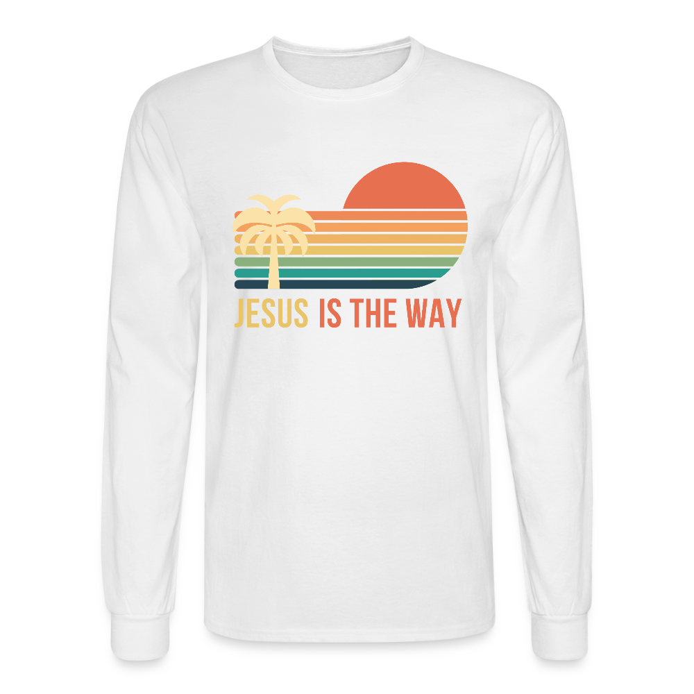 Jesus is the Way Christian Unisex Long Sleeve T-Shirt - white