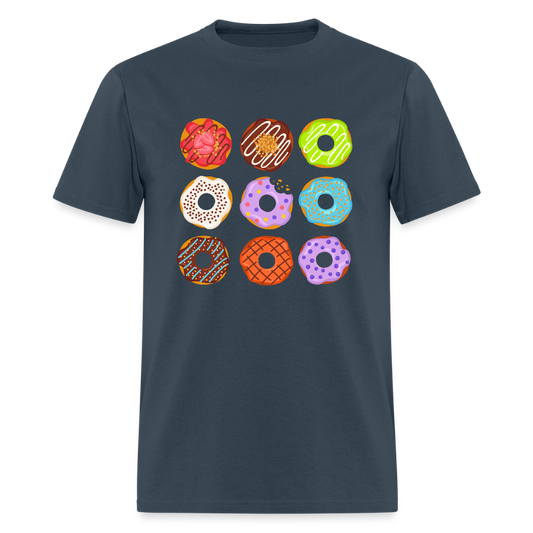 Nine Donuts Funny Unisex T-Shirt -  blue dusk
