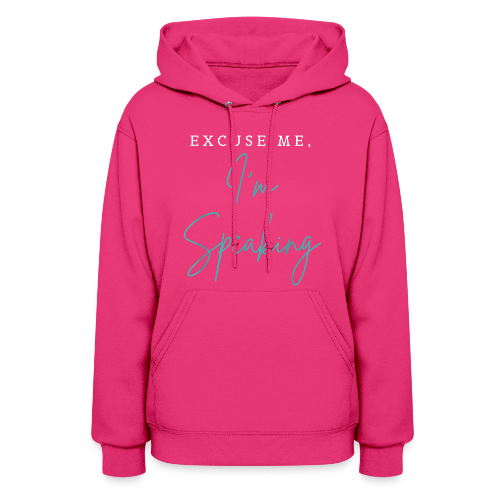 Kamala Harris Excuse Me I'm Speaking President 2024 Women's Hoodie - fuchsia