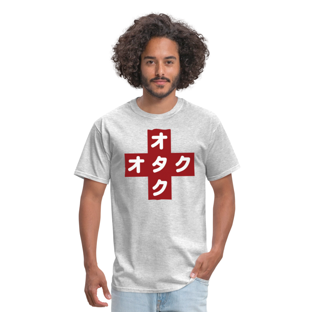 Otaku Red Cross Anime Premium Unisex T-Shirt - heather gray