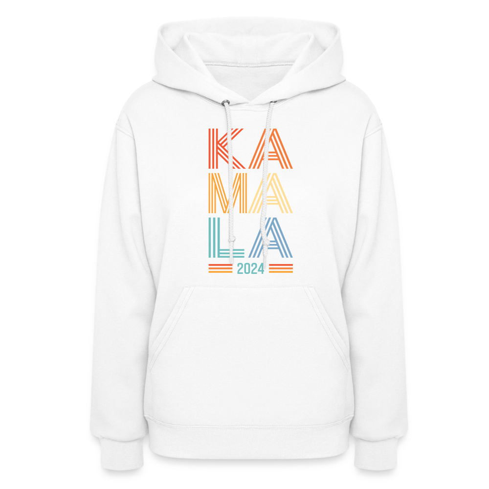 Kamala Harris 2024 Vintage Neon Women's Hoodie - white
